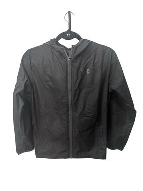Under Armour youth windbreaker jacket featuring a full-zip closure and hood sz M